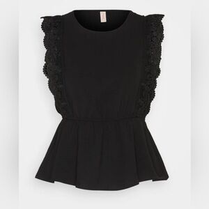 NEW Boho Eyelet Lace Cotton Tank Top blouse S